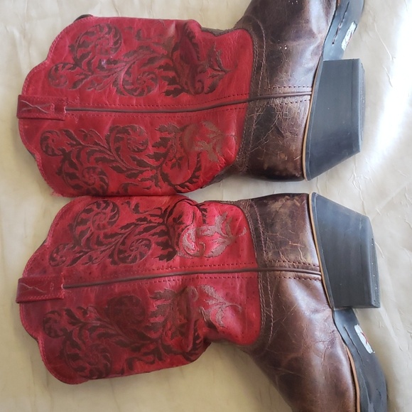TWISTED X Pointed Gorgeous Red & Brown Embroidered Western Boots Sz 9.5 B. - Picture 7 of 16